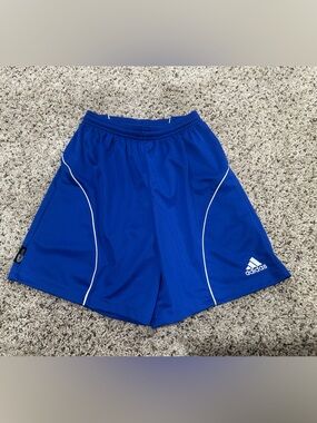 adidas Royal Blue Boys' Athletic Shorts with White Piping